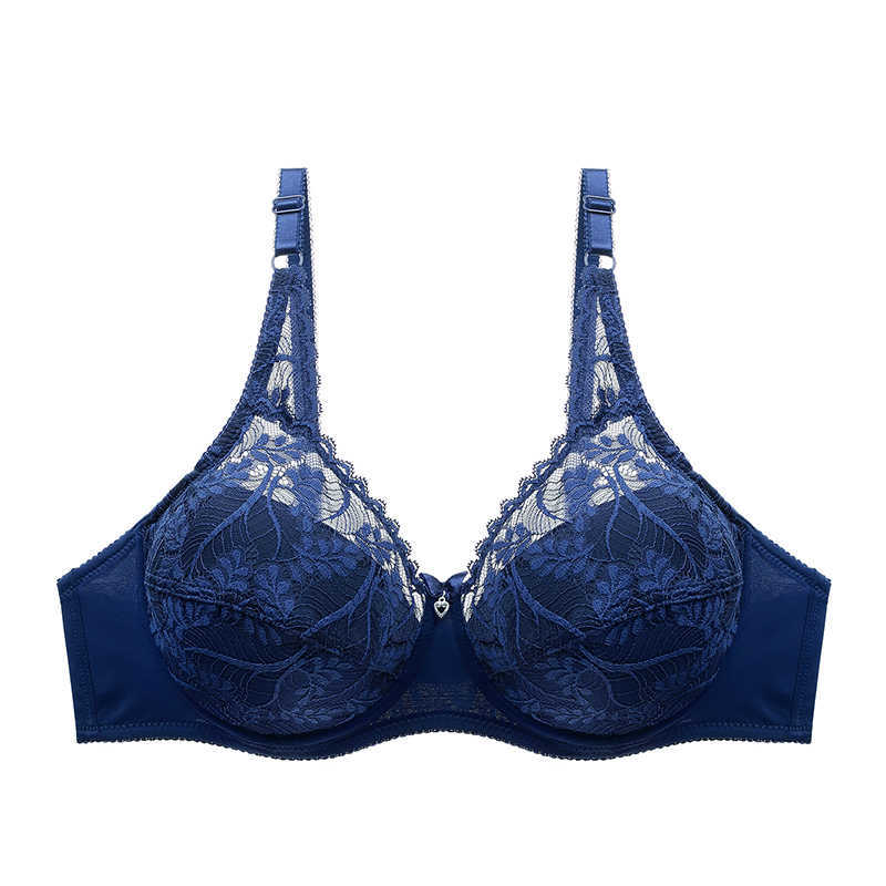 BRAS NY 2021 Julexy Ultra-Thintthick Lace Bra CDE Cup Plus Size Solid Underwear Women Push Up Lingerie P230417