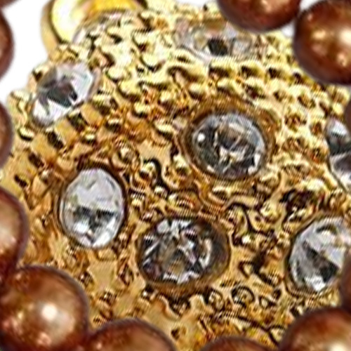 Gioielli in conchigliaCollana di perle di conchiglie dei mari del sud di colore marrone da 12 mmChiusura con magnete con strassNuovo 9715159