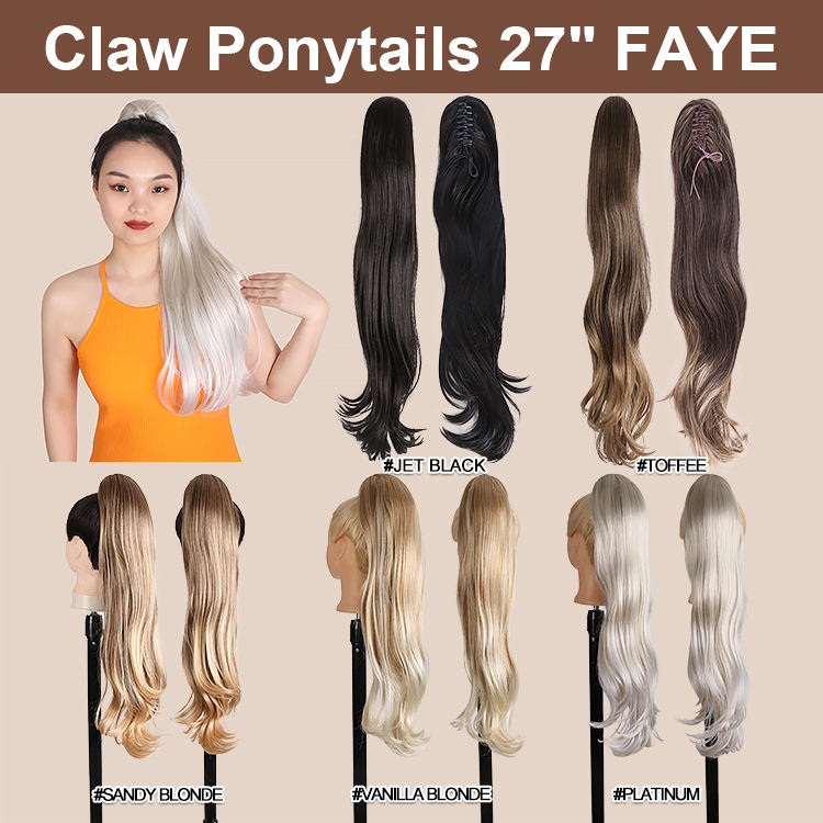 Claw Clip On Ponytail Hair Extension Synthetic Ponytail Extension Hair For Women Pony Tail Hairpiece Curly Style