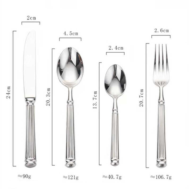 Bright 18/10 Stainless Steel Luxury Cutlery Set Dinnerware Tableware Knife Spoon Fork Flatware Dishwasher Safe Utensils L230704