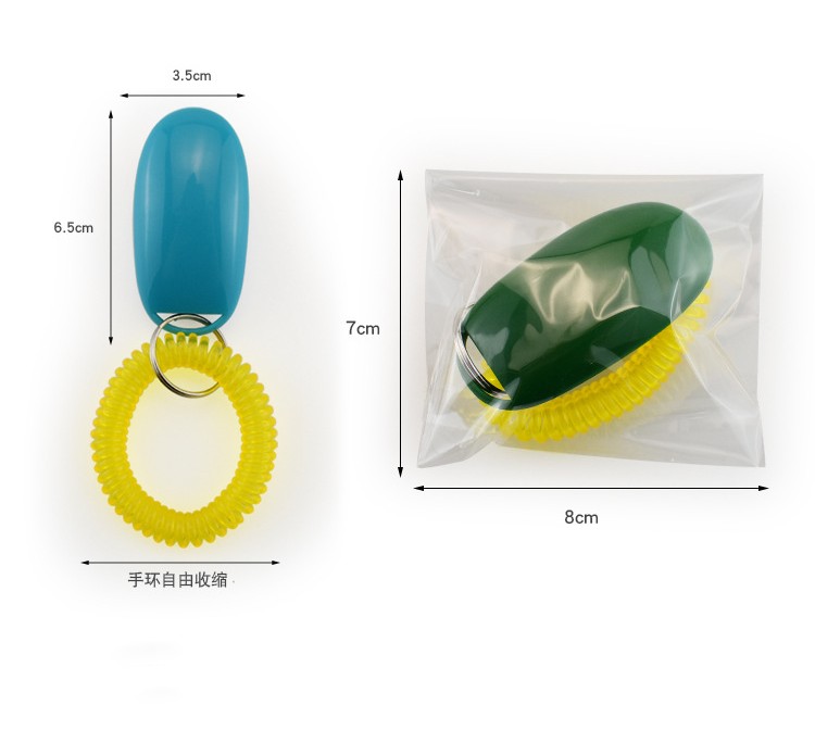 Nouveau Clicker de formation de chien de chat de compagnie en plastique nouveaux chiens cliquez sur formateur Clickers transparents avec bracelet en gros LX031