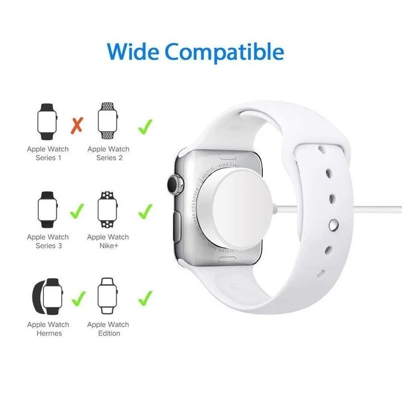 Apple Watch 용 휴대용 무선 마그네틱 시계 충전기 ipone 용 소매 상자에있는 충전 케이블