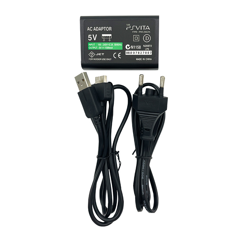 Wall Charger voeding AC -adapter met USB -gegevenslaadkabelsnoer voor Sony PlayStation PSVita PS Vita PSV 1000 EU US -plug met retailbox