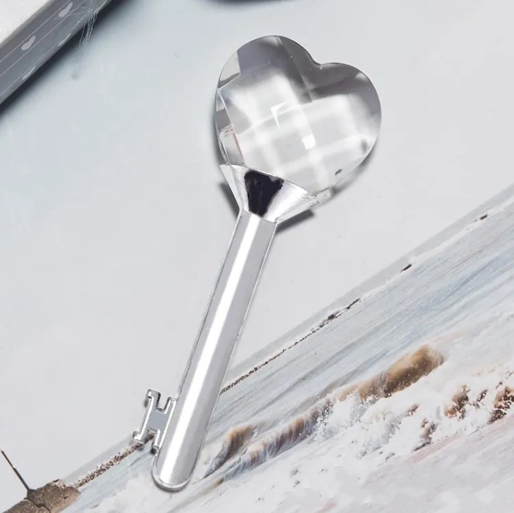 Crystal Heart Key with Gift Box Wedding Favors Birthday Keepsakes Party Giveaway Gift For Guest dh862