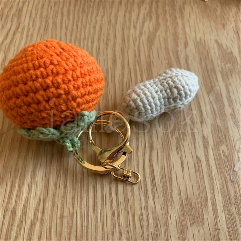 Keychains Good things happen key chain persimmon peanut pendant bag woven buckle milk cotton products de248