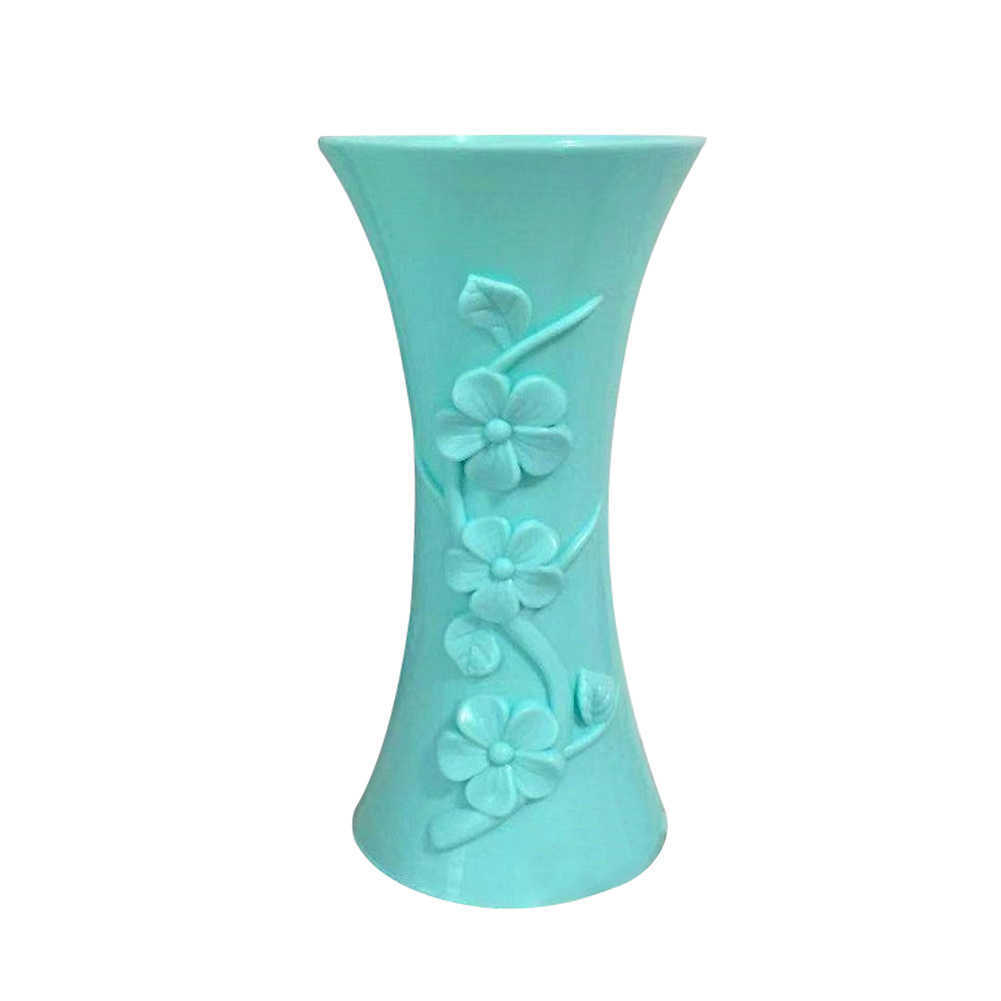 Vaser plast prägling vas blomma arrangemang potten container hemmakontor bord dekor blommor vas dekor hem vas imitation keramik y23