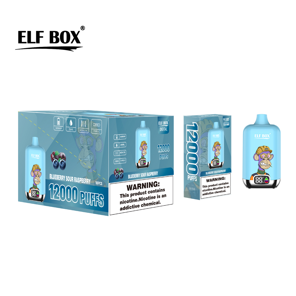 Original authentic ELF box Bang king disposable e-cigarette, 12,000 puffs, with display port for charging, 10 flavors vape