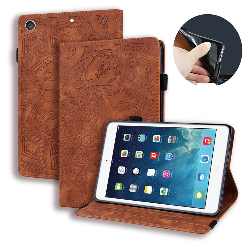 Embossed PU Leather Wallet Tablet Funda for iPad 10.2 2022 Mini 6 2021 2020 iPad 9 8 7 8th 9th Gen with pen holder Card Slot Kickstand Flip Cover Tablet PC Cases