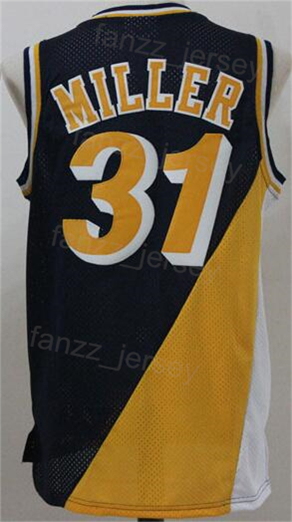 City Basketball Vintage Reggie Miller Jerseys 31 Hombre ganado Tyrese Haliburton 0 Bennedict Mathurin 00 Declaración cosida Negro Azul marino Blanco Amarillo Calidad superior