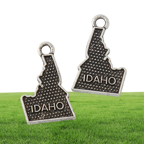 Mode vintage legering American State Idaho Map Charms antika silverpläterade hängsmycken hela 1221mm AAC2936796549