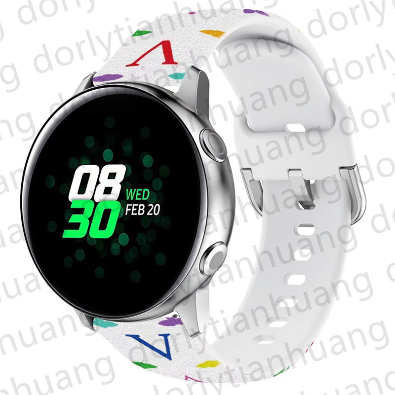 20 مم 22 مم شريط ساعة ل Samsung Galaxy Watch 4 5 فرق كلاسيكية 46 مم 42 مم نشطة 2 3 السيليكون طباعة سوار العمل الكلاسيكي Huawei WatchStrap GT 2/3/PRO