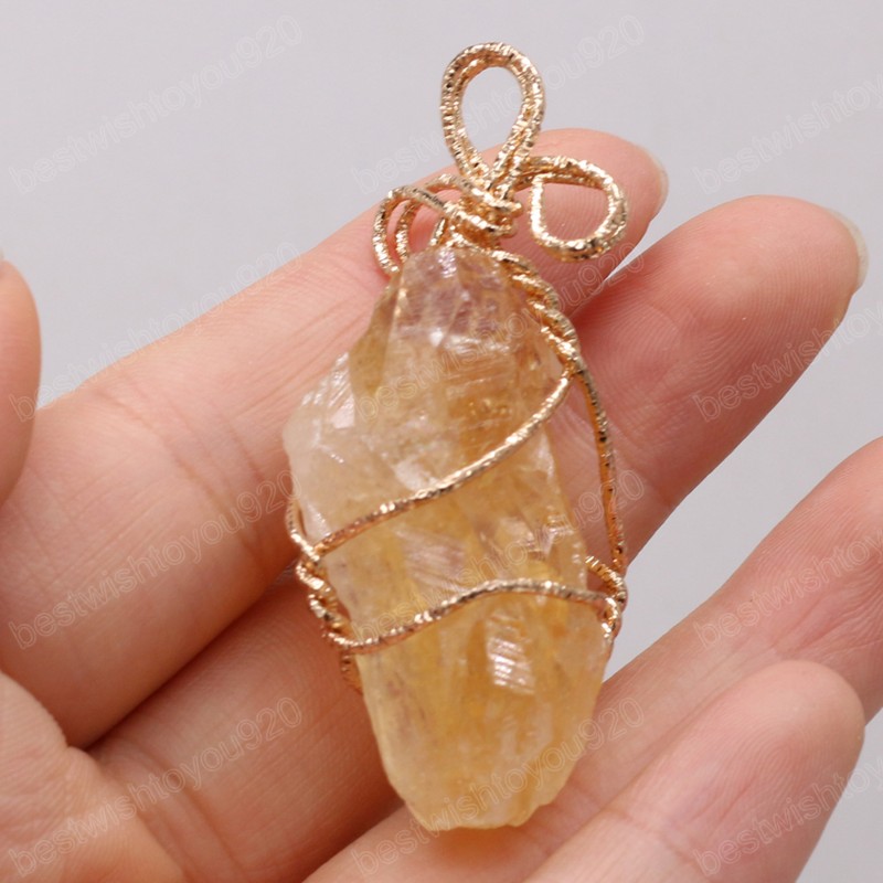 Améthyste Rose Quartz Citrine Pierre Naturelle Pendentif Irrégulier Fabrication De BijouxDIYCollier Boucle D'oreille Accessoire Cadeau Fête 25x40-30x45mm