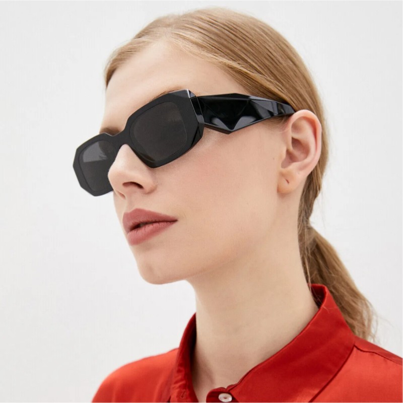 Óculos de sol de luxo PR 17WS Black Grey Woman Polaroid Lens Designer feminino Men Goggle óculos sênior para mulheres Óculos quadro de metal vintage com caixa