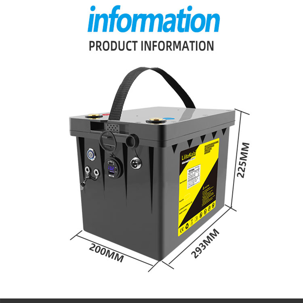 LiitoKala 12V 100Ah 120Ah LiFePO4 Battery 12.8 V Power For RV Camper Golf Cart Off-Road Off-grid Solar Wind,QC 3.0 Type-C Output