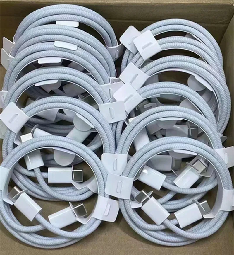 1m 3ft Naylon USB-C PD 60W iPhone 15 için Hızlı Şarj Kablosu Samsung S8 S9 Plus Huawei Xiaomi Veri Adaptörü Galaxy S20 S10 Not 20 Kutu