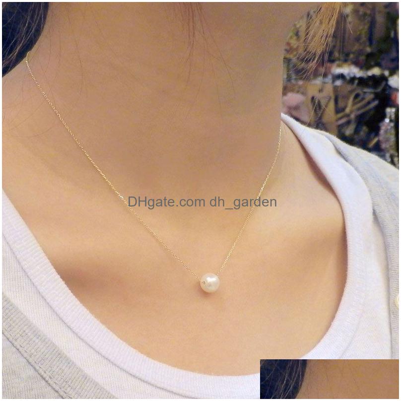 Pendant Necklaces Fashion Super Sweet Imitation Pearl Necklace Ball Droplets Pendants Necklaces Jewelry Accessories For Drop Dhgarden Oty7P