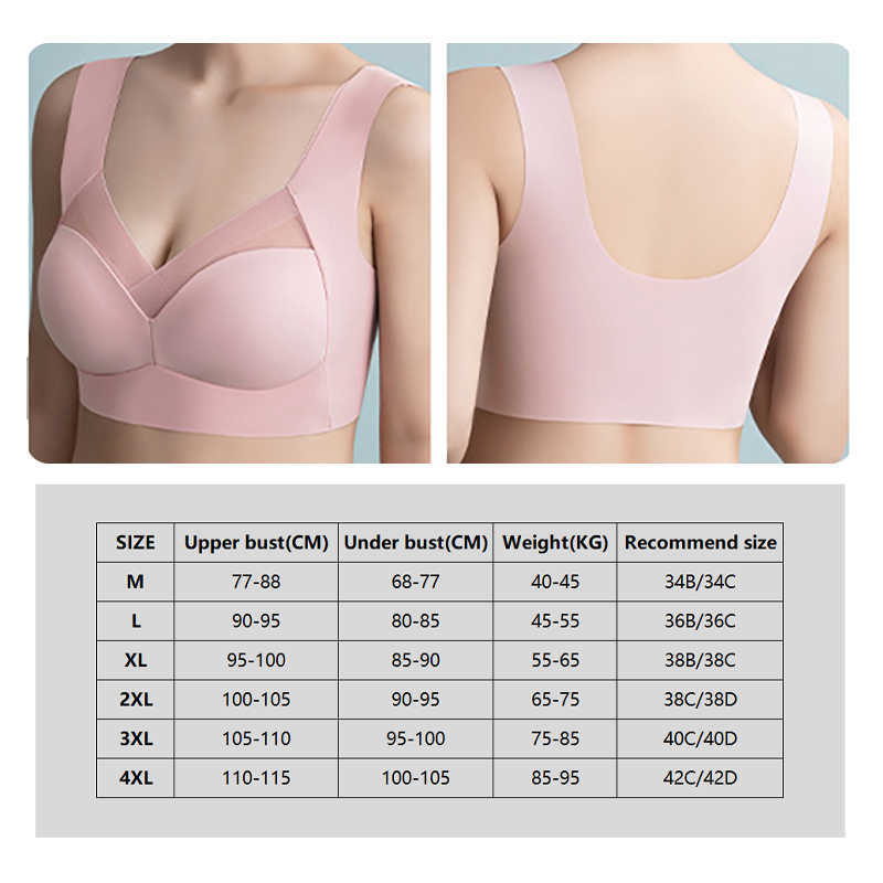 Behas naadloze damesbeha's kanten plus size bralette backless brassiere comfortabel geen stalen ring ondergoed top bh p230417