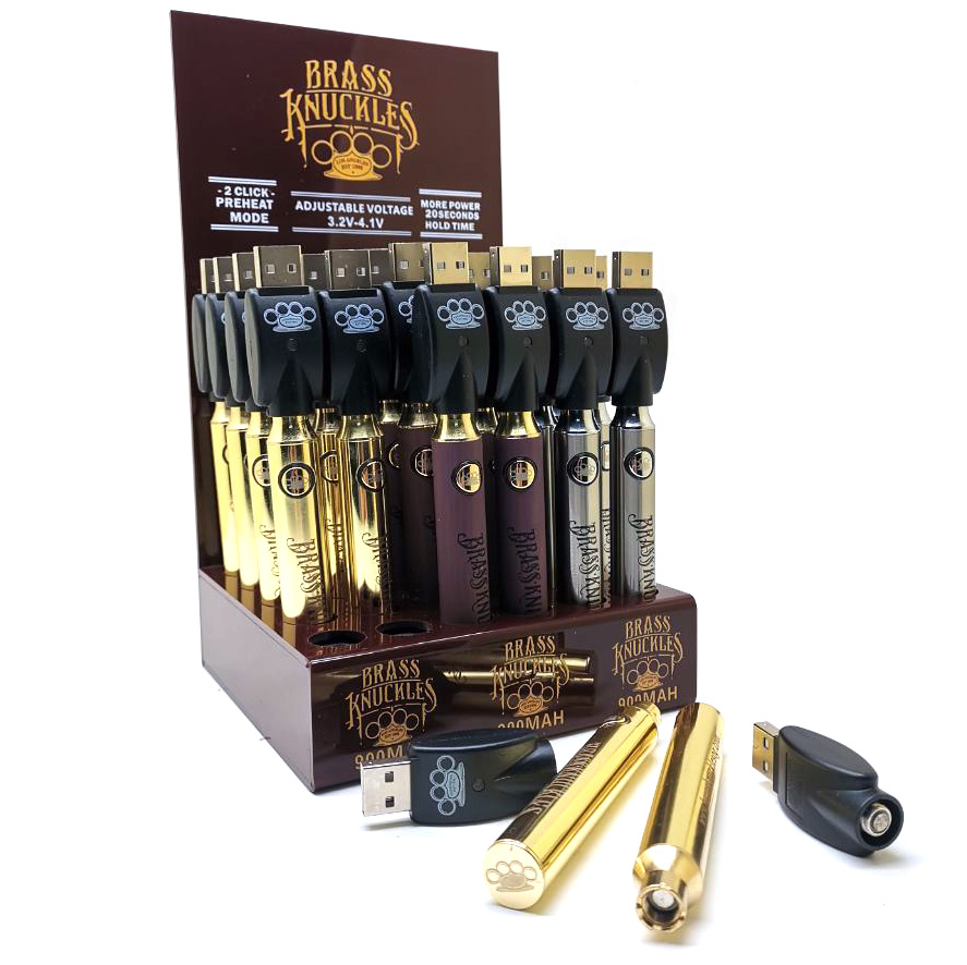 Brass Knuckles Battery Preheat 900mah Vape Adjustable Voltage