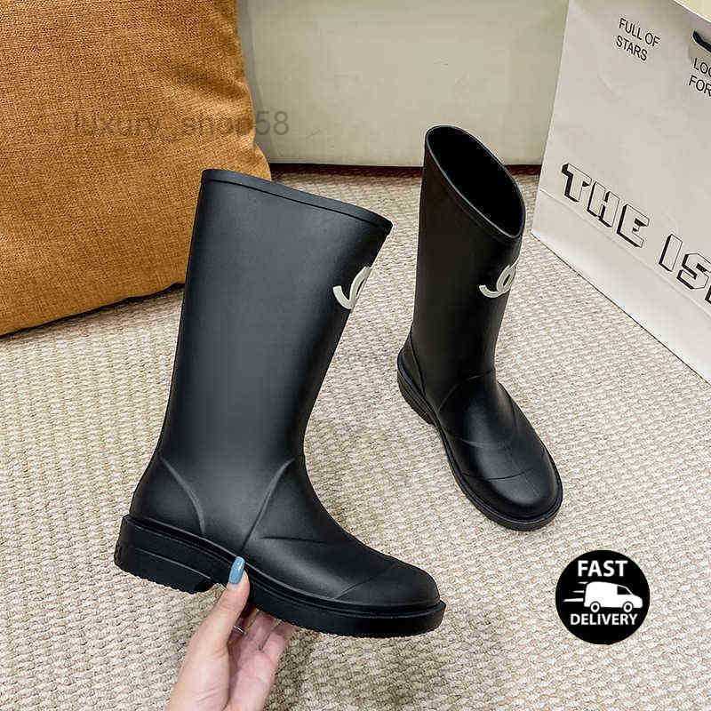 Tasarımcı kış botları kadın topuk kalın taban ayak bileği botları marka kauçuk botlar y220811