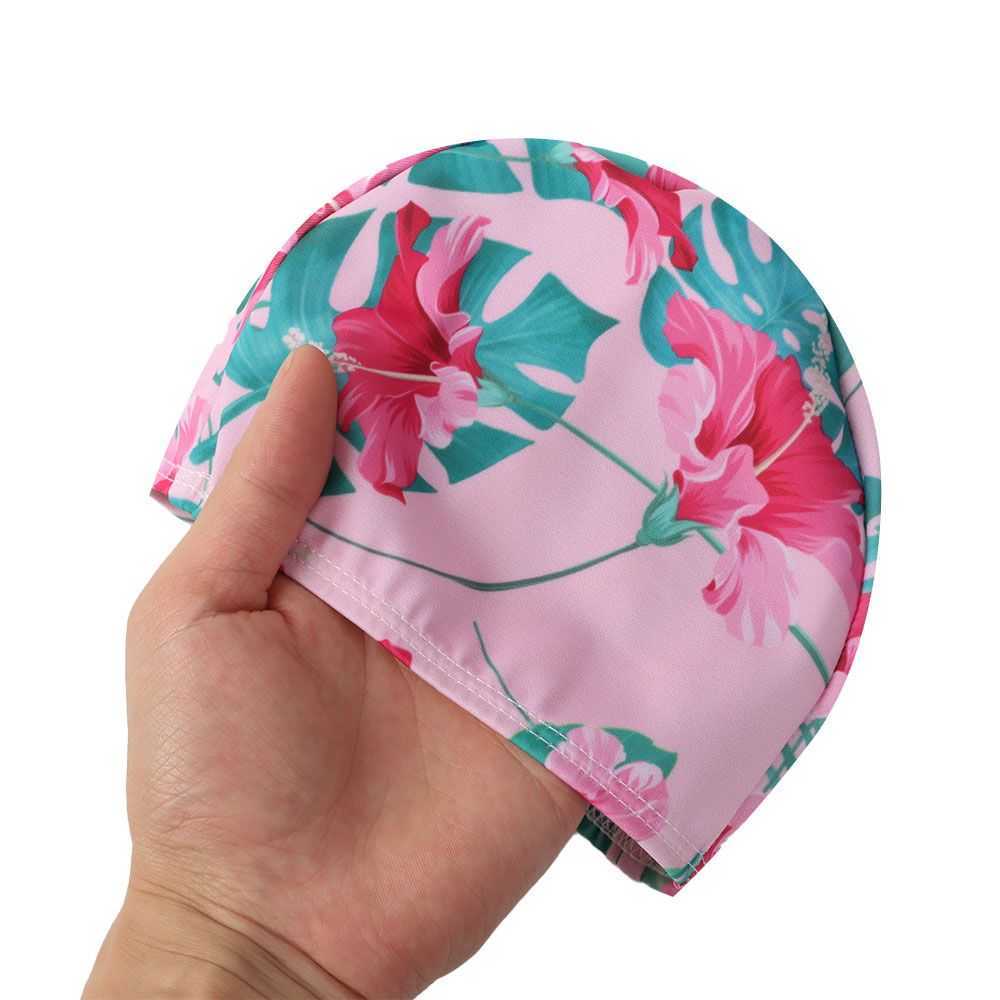 Swimming caps Cute Boys Girls Swimming Caps Kids Children High Elasticity Fabric Swim Pool Cap Bathing Hat Protect Ears Swimming Accessories P230418