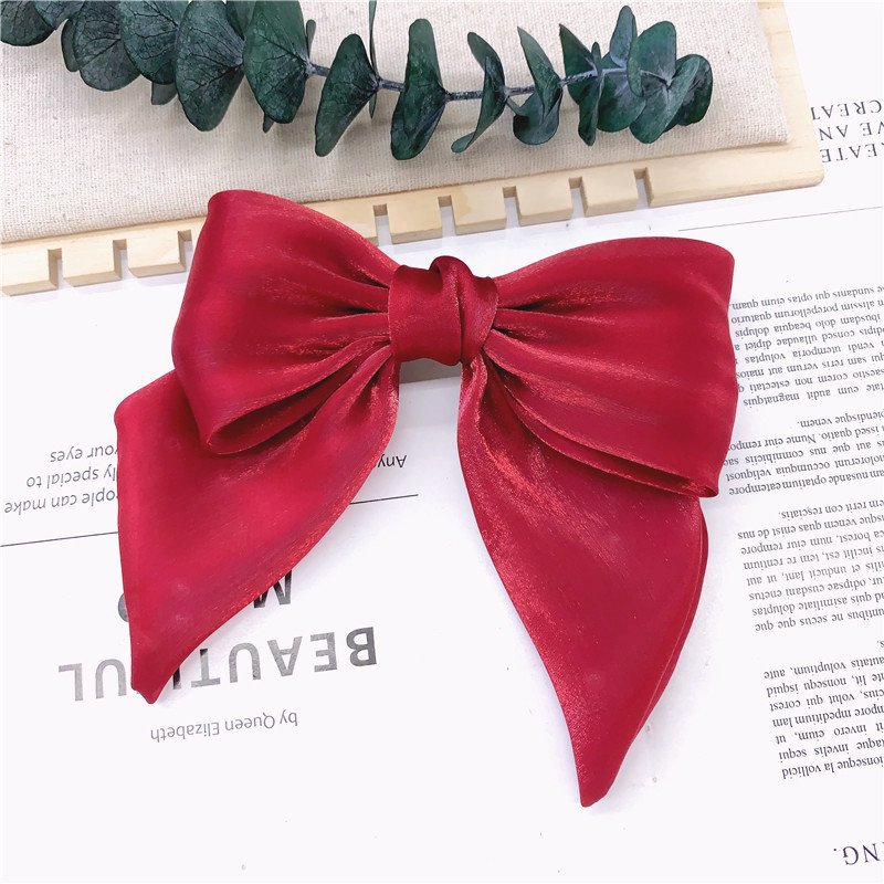 Bow Hairpin Elegant Hair Pin Vintage Top Clip Spring Clip Headband With Clips Retro Layer Butterfly Bow For Women Ribbon Simple