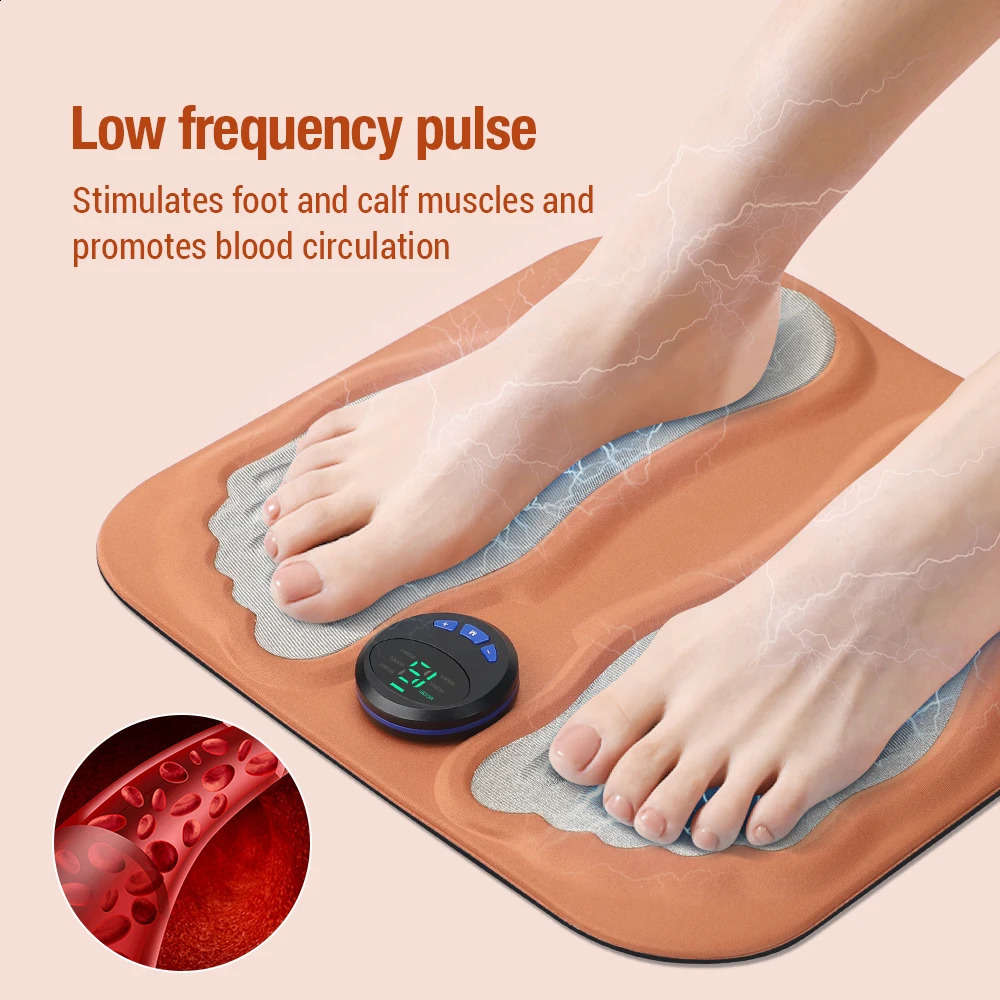 Soins des pieds TENS Microcourant 3D Masseur Pad Tapis d'accupression pliable Muscle Electroestimulador Physiothérapie Aide Relaxation 231118