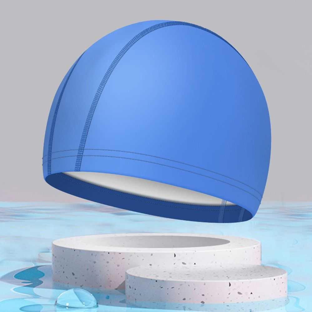 Bonnets de bain taille libre couleur unie imperméable adultes natation chapeau de piscine bonnets de bain tissu PU protéger les oreilles P230418