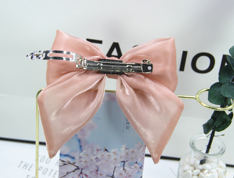 Bow Hairpin Elegant Hair Pin Vintage Top Clip Spring Clip Headband With Clips Retro Layer Butterfly Bow For Women Ribbon Simple