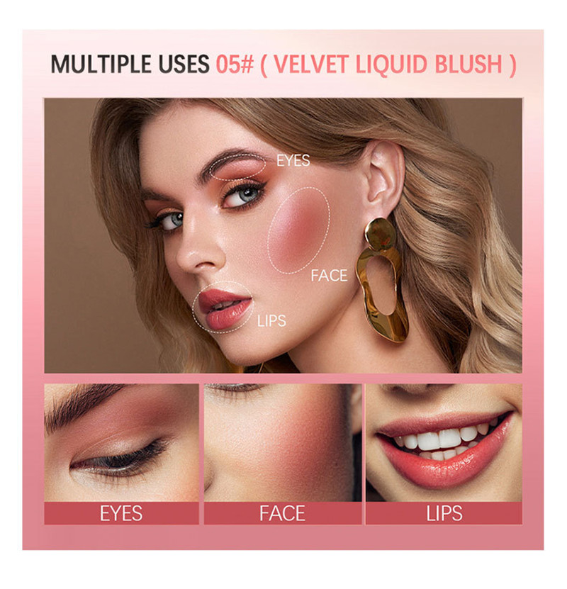 Liquid Blush Cheek Rouge Smooth Brighten Skin Multi-use Natural Cheek Tint Blusher Highlighter Face Makeup Cosmetics