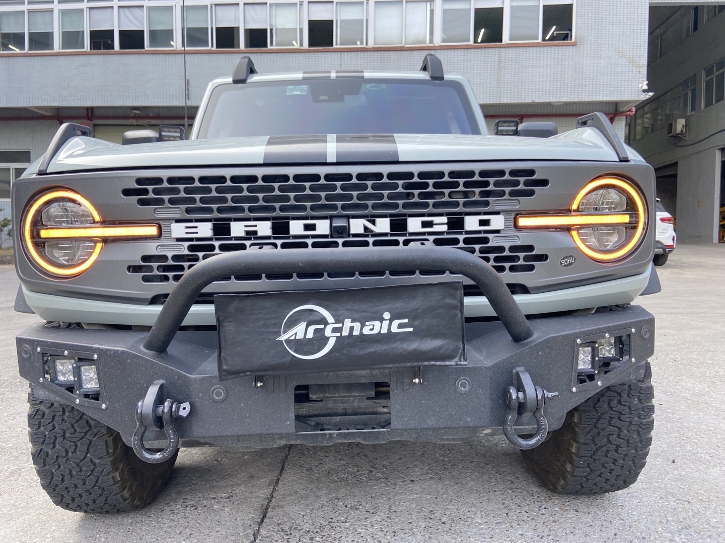 Lâmpadas azuis do farol para ford bronco raptor 2021-2023 led luzes diurnas luzes de feixe alto sinal de volta dinâmico