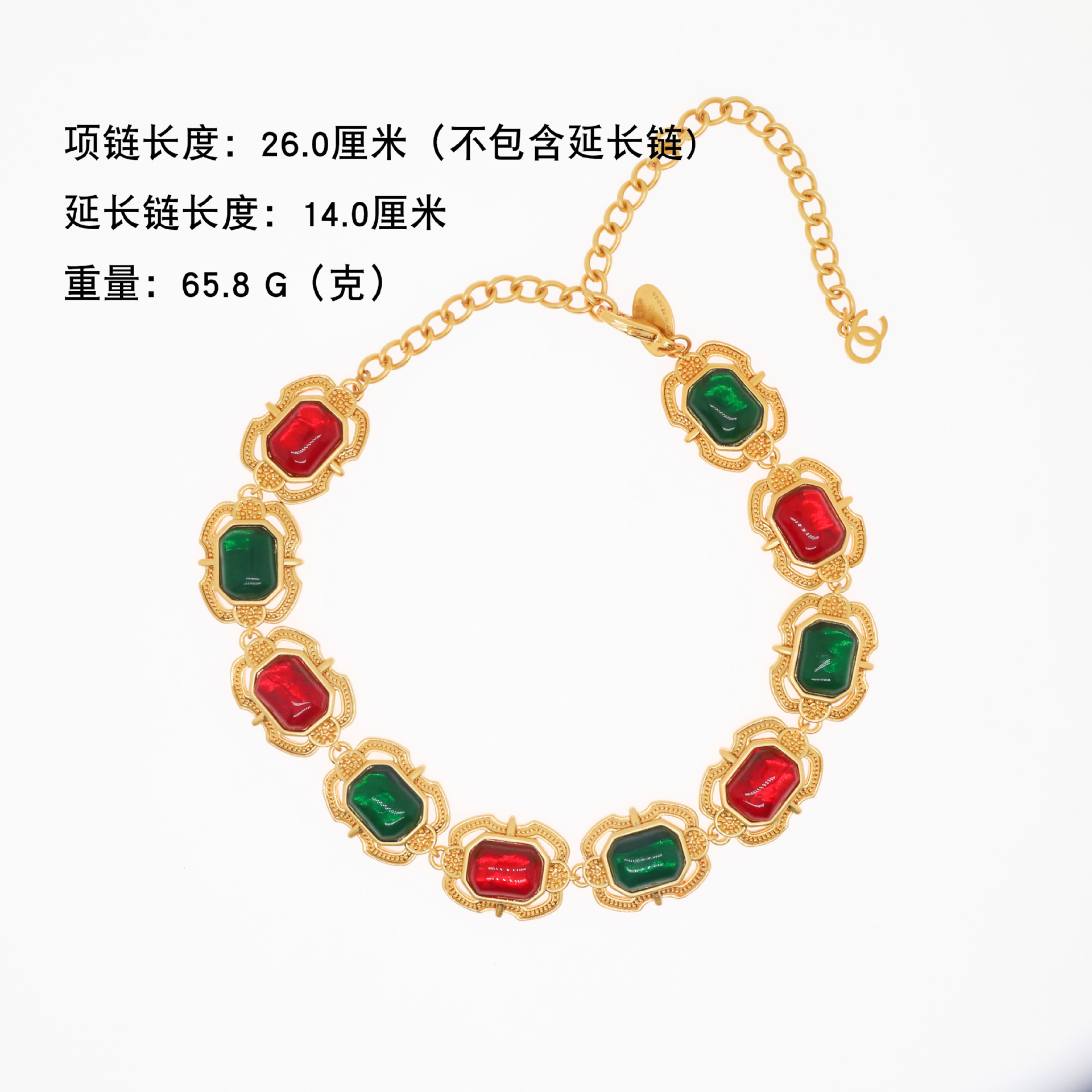 Colliers pendentifs Collier, bracelet, ensemble de broches en verre de luxe de haute qualité rétro en or pour femmes