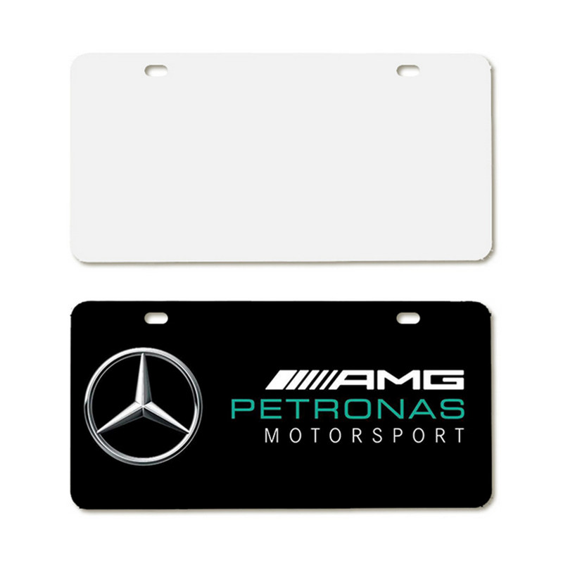 Sublimation blanko Aluminiumplatte Nummernschild Metall Malerei Karte blanko weiß DIY Wärmeübertragung Metall Fahrradschilder Auto Club Ornament Express 0,55 mm B5