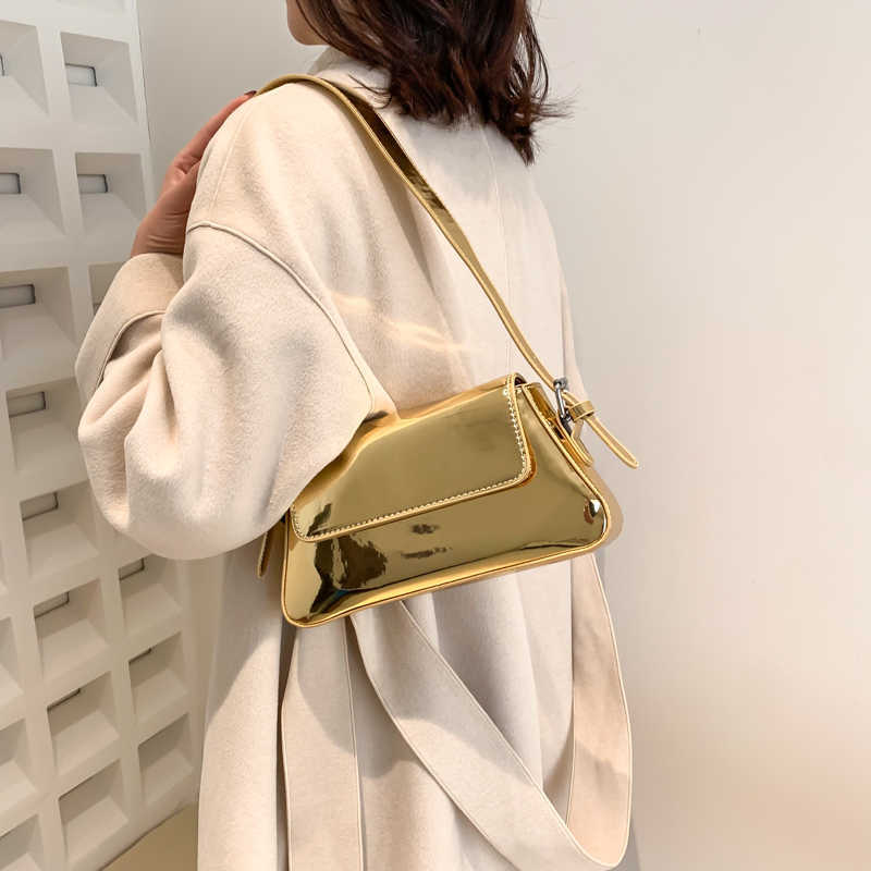 イブニングバッグトレンディなデザイナーミラーフェイスハンドバッグファクズ女性ショルダーバッグ2022新しいフラップレディースメッセンジャートート高品質の財布ミニバッグ