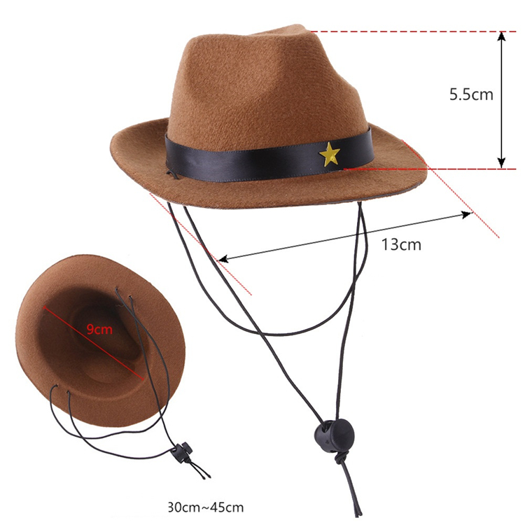 Dog Apparel Funny Pet caps Costume Apparel Accessories Cowboy Hats with Adjustable Elastic Chin Strap hat LT358