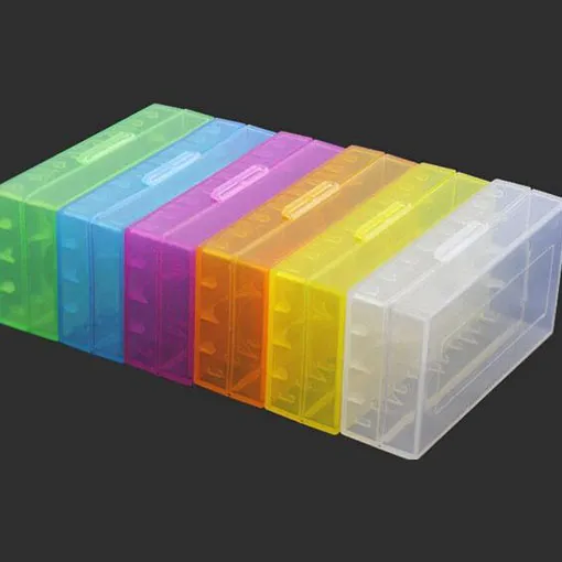 Portable Carrying Box 18650 Battery Case Storage Acrylic Box Colorful Plastic Safety Box for 18650 Battery and 16340 Battery