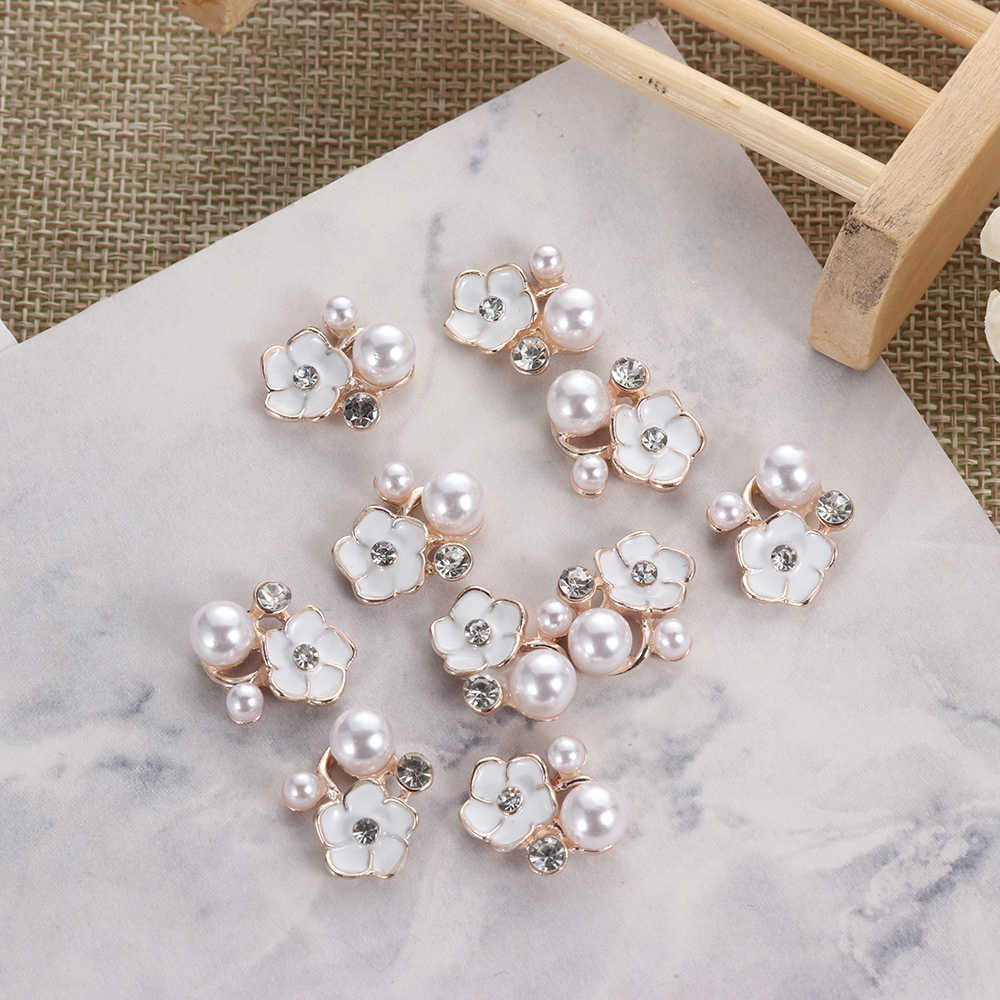 Button Hair Clips Barrettes Pearls Flower Button Garment Decorative Craft DIY Clothes Dress Rhinestone Bow Sewing Supplies Home Decoration DIY Making