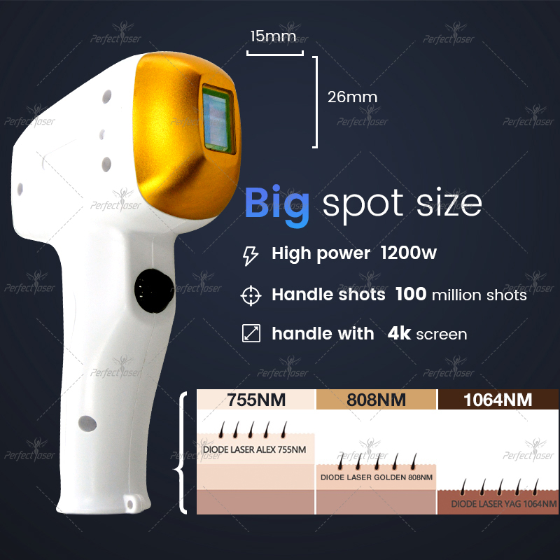 Máquina de cabelo a laser de 2 em 1 Diodo Pico Picosegund Lazer Remoção de tatuagem Remoção de pele preta cor e pigmentação de máquinas de beleza YAG Redução de melasma Branqueamento PerfectLaser