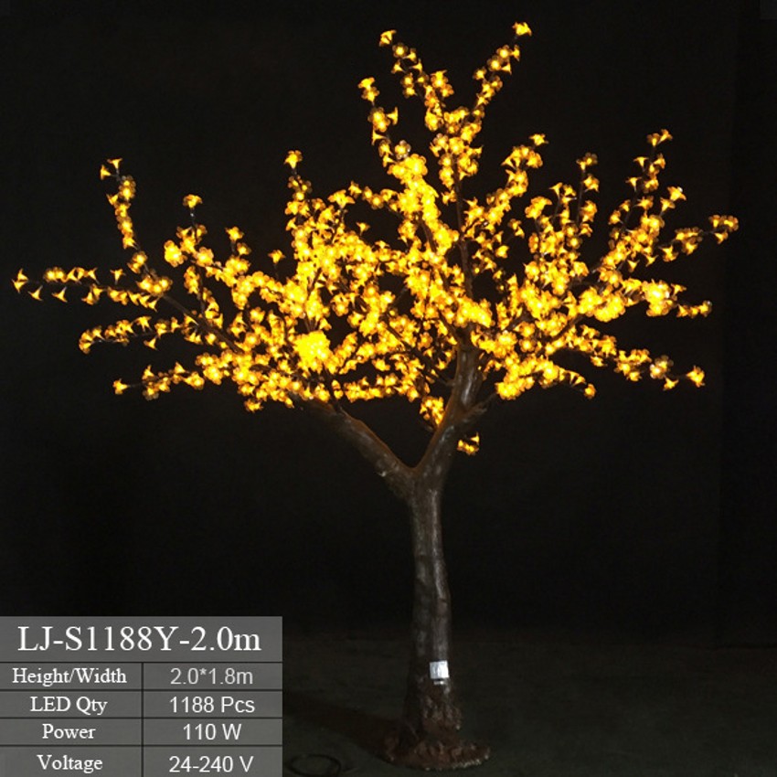 Artificial LED Cherry Blossom Tree Night Light Nyår Julbröllopsdekorationslampor H3M /LED -LED -trädljus