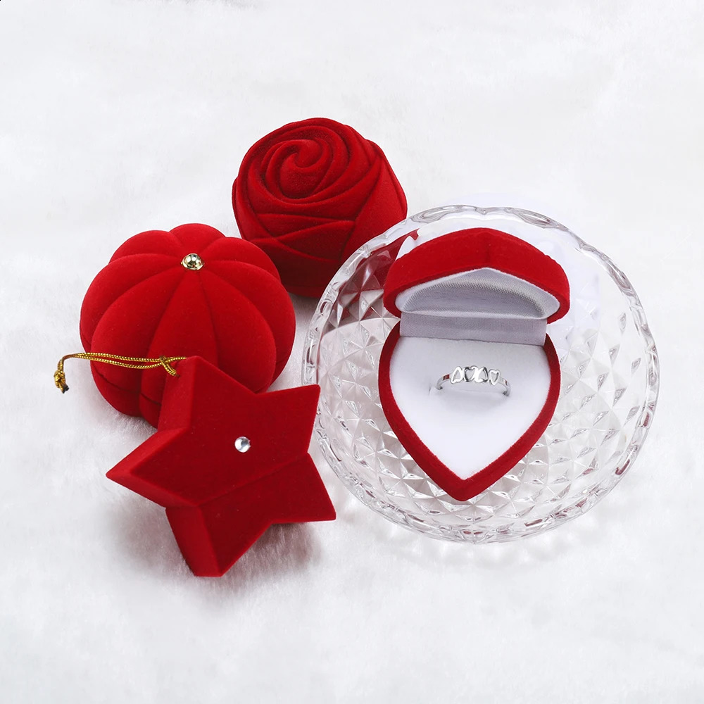 Scatole gioielli Confezione regalo in velluto da 35 stili anelli di gioielli, orecchini, contenitore organizer, porta oggetti 231118