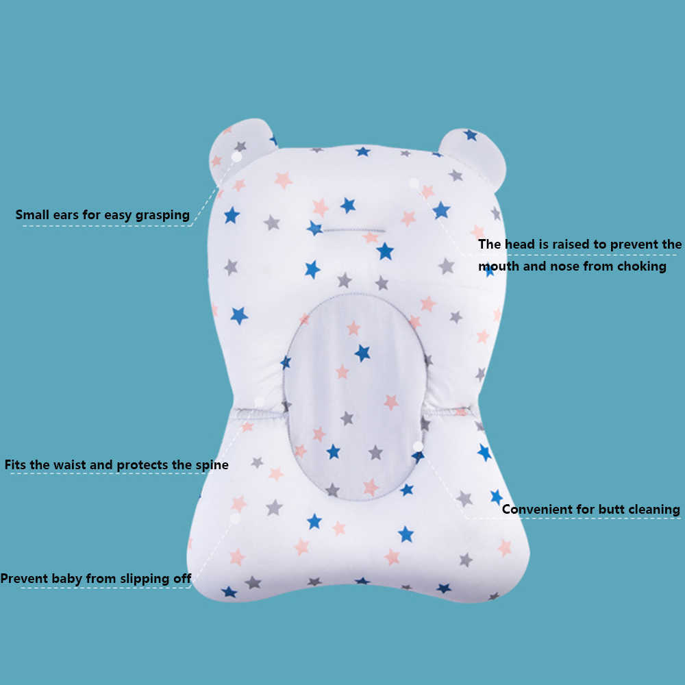 Badkarplatser Sittplatser Baby Shower Pad Anti-Slip Bathtub Seat Support Mat Foldbar mjuk kuddstol Spädbarn Komfort Nyfödd säkerhet Säkerhet Kudde P230417