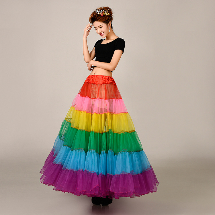 Petticoats 1 -metrowy petticoat Big Wing Bonless Bride Wedding Multicolour Underskirt spódnica