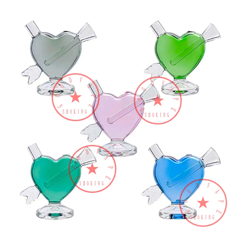 Färgglada glasrökningsfilter handgjorda rör rör handrör bärbar kärlek pil stil vattenrör bubbler bong ört tobak cigarett preroll rullande cigarrhållare
