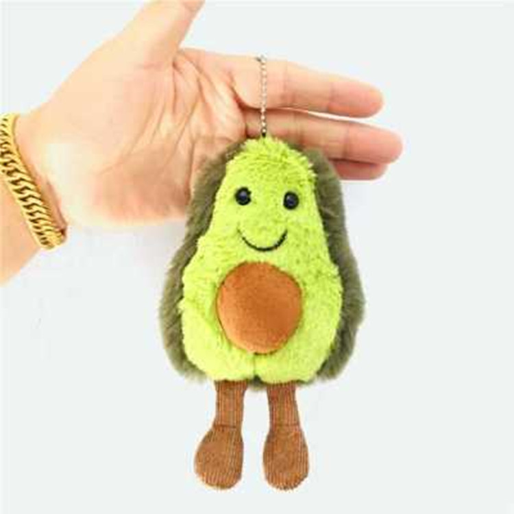 Plush keychain Internet celebrity Avocado pendant plush toy Mushroom strawberry watermelon keychain doll plant bag clothes accessories