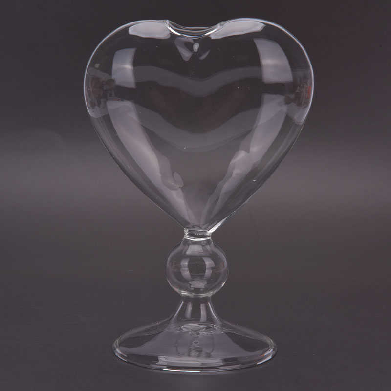 Vases Glass Flower Planter Heart Glass Vase Standing Home Decoration Flower Vase Decor Y23