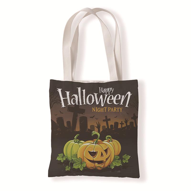 Geschenkomschakeling canvas tas Halloween mode enkele schouderliteratuur en kunstomgeving bescherming boodschappentassen vrijetijdspocker verandert pompoen