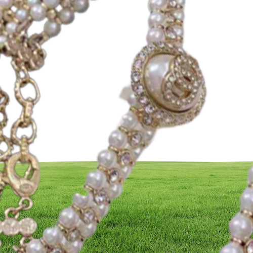 Mashion Double Pearl Diamond Necklace Lettere di atmosfera di alta qualità Fashi