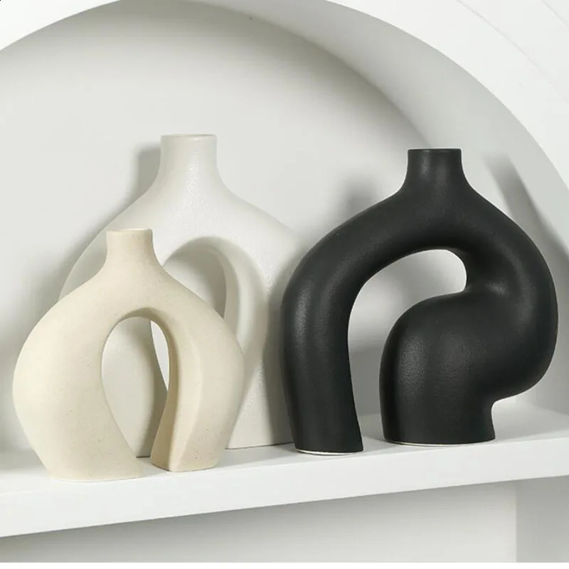 Vasos vaso de cerâmica decoração para casa vaso de flor mesa centerpieces vaso moderno cerâmica luxo sala de estar decoração ornamentos para casa 231117