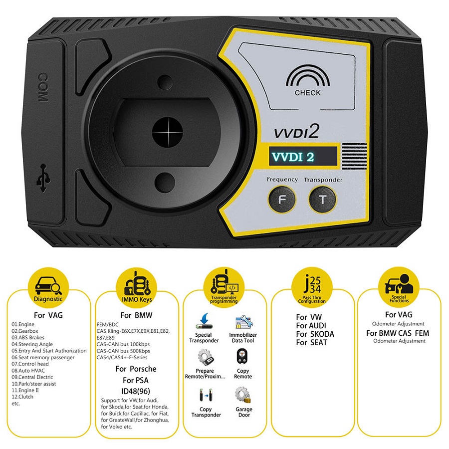 Original Xhorse VVDI2 commander key programmer auto transponder chip reader for VW/Audi/BMW/Porsche full version