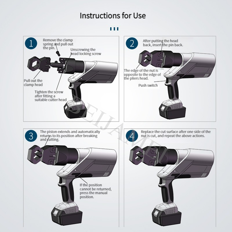 Elektrisk mutterskärare EC-2432A Uppladdningsbar mutter skärmaskin Hydraulisk mutter splitter mutter skärande elektrisk verktyg M8-M24