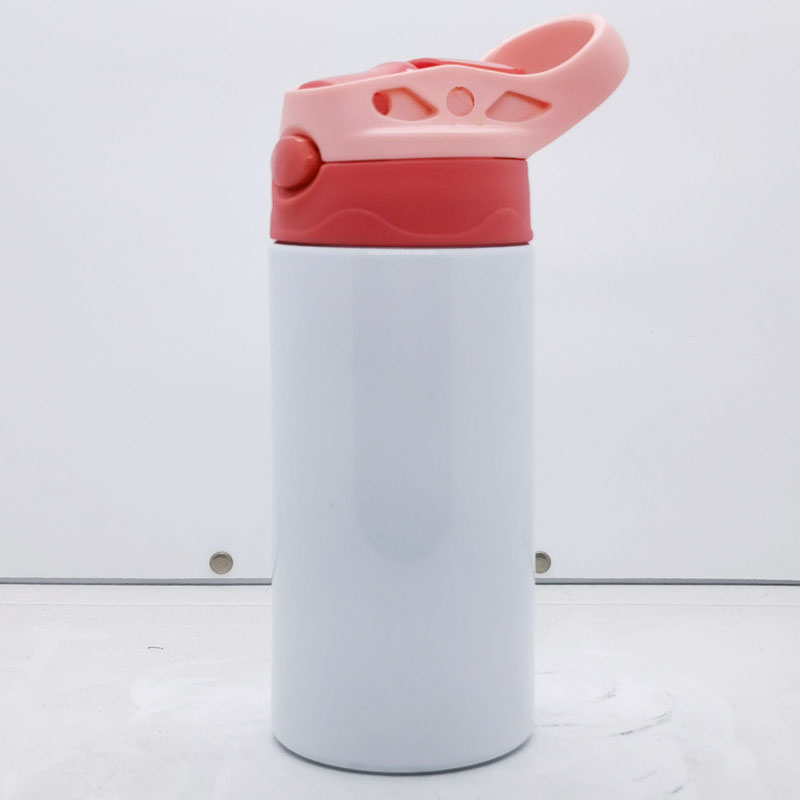 12oz babyflaska DIY sublimering Flip Top Bottle Straight Tumbler Kids Milk Cup rostfritt stål Vakuumkoppar för nyårsgåvor